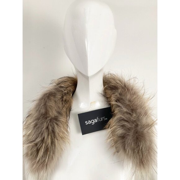 NEW Bogner Nurea Saga Furs Finnish Racoon Fur Coat Collar Trim!Brown & Tan